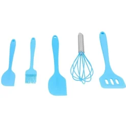 5 stk./sæt silikone spatel gør-det-selv køkkenredskab bageværktøj kagedekoration til hjemmebageri blå Discount