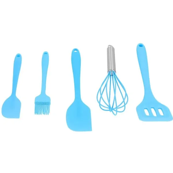 5 stk./sæt silikone spatel gør-det-selv køkkenredskab bageværktøj kagedekoration til hjemmebageri blå Discount