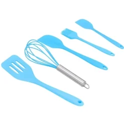 5 stk./sæt silikone spatel gør-det-selv køkkenredskab bageværktøj kagedekoration til hjemmebageri blå Discount