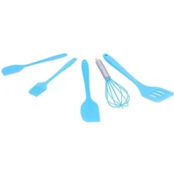 5 stk./sæt silikone spatel gør-det-selv køkkenredskab bageværktøj kagedekoration til hjemmebageri blå Discount
