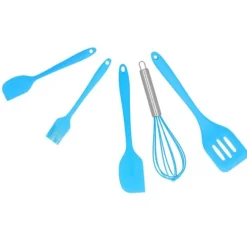5 stk./sæt silikone spatel gør-det-selv køkkenredskab bageværktøj kagedekoration til hjemmebageri blå Discount