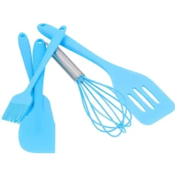 5 stk./sæt silikone spatel gør-det-selv køkkenredskab bageværktøj kagedekoration til hjemmebageri blå Discount