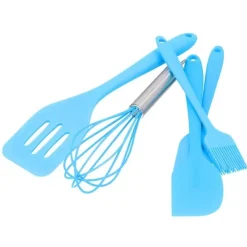 5 stk./sæt silikone spatel gør-det-selv køkkenredskab bageværktøj kagedekoration til hjemmebageri blå Discount