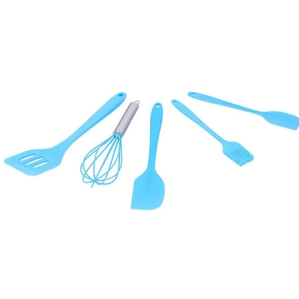 5 stk./sæt silikone spatel gør-det-selv køkkenredskab bageværktøj kagedekoration til hjemmebageri blå Discount