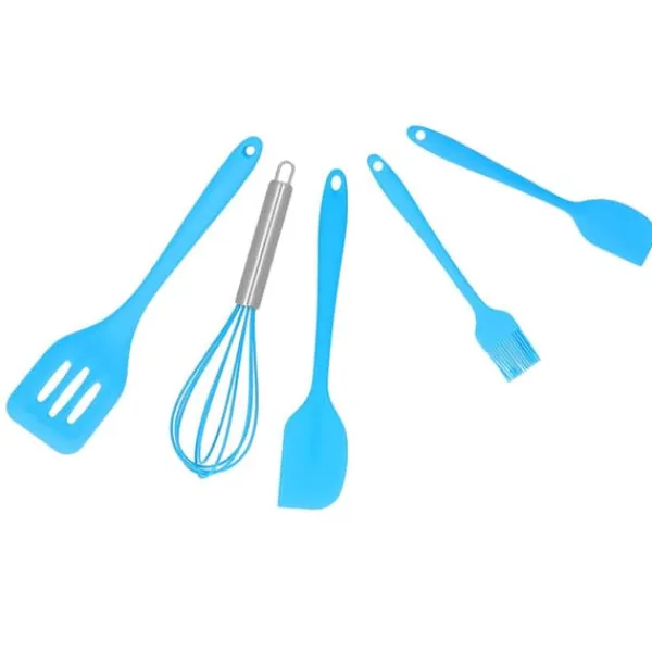 5 stk./sæt silikone spatel gør-det-selv køkkenredskab bageværktøj kagedekoration til hjemmebageri blå Discount
