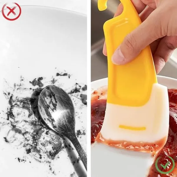 Køkkenskrabere>2 stykker køkkensilikone spatler af fødevarekvalitet, højtemperaturbestandige silikone spatler rengøringsspatler gryderedskaber