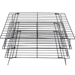 Afkølingsriste>13 tums järnstativ 3 lager non-stick kylställ för matlagning bakning av kaka kex