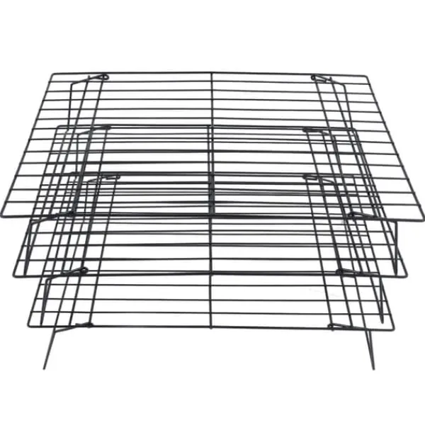 Afkølingsriste>13 tums järnstativ 3 lager non-stick kylställ för matlagning bakning av kaka kex