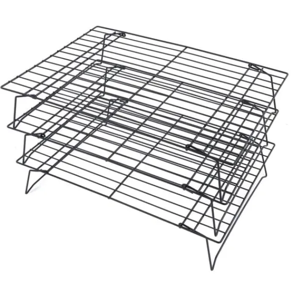Afkølingsriste>13 tums järnstativ 3 lager non-stick kylställ för matlagning bakning av kaka kex