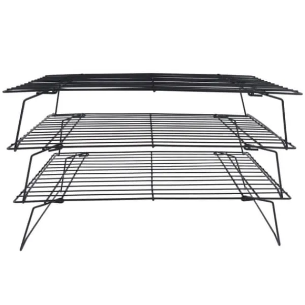 Afkølingsriste>13 tums järnstativ 3 lager non-stick kylställ för matlagning bakning av kaka kex