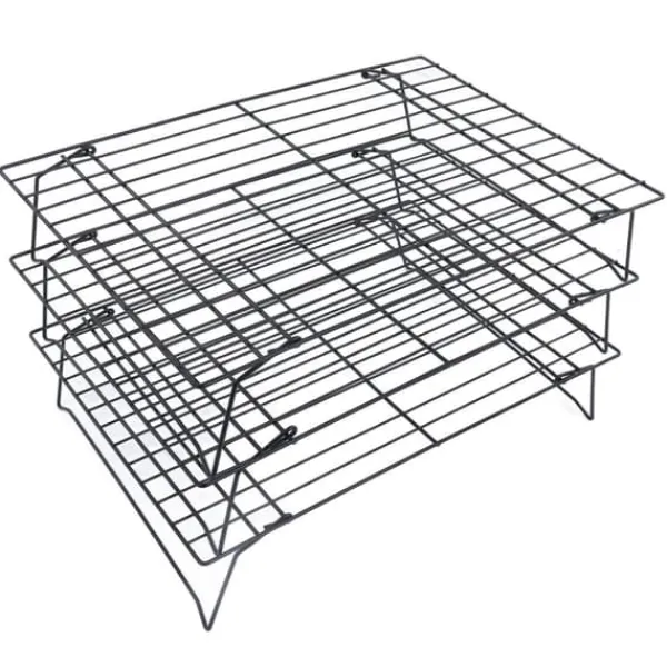 Afkølingsriste>13 tums järnstativ 3 lager non-stick kylställ för matlagning bakning av kaka kex