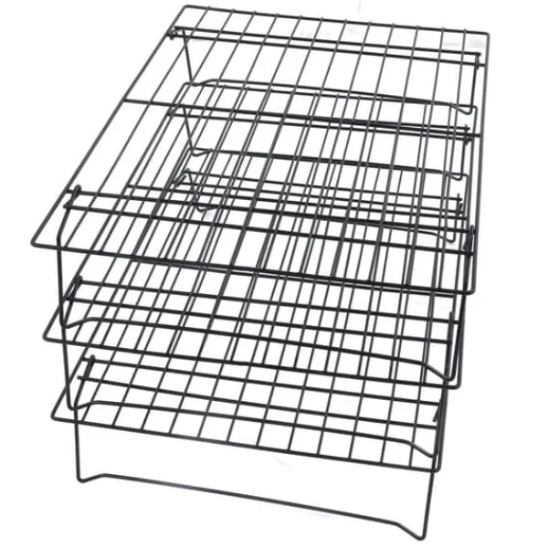 Afkølingsriste>13 tums järnstativ 3 lager non-stick kylställ för matlagning bakning av kaka kex