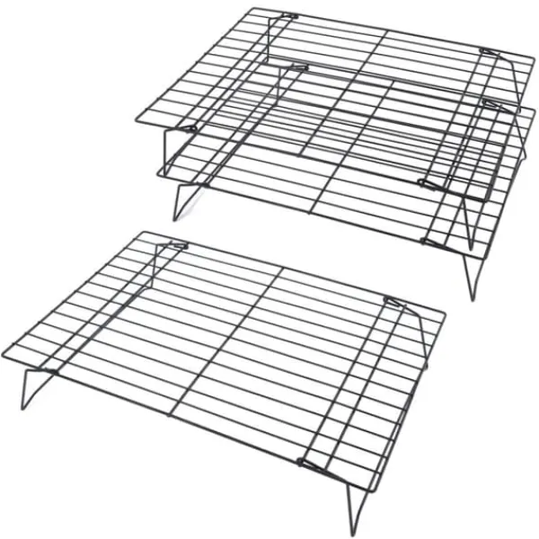Afkølingsriste>13 tums järnstativ 3 lager non-stick kylställ för matlagning bakning av kaka kex