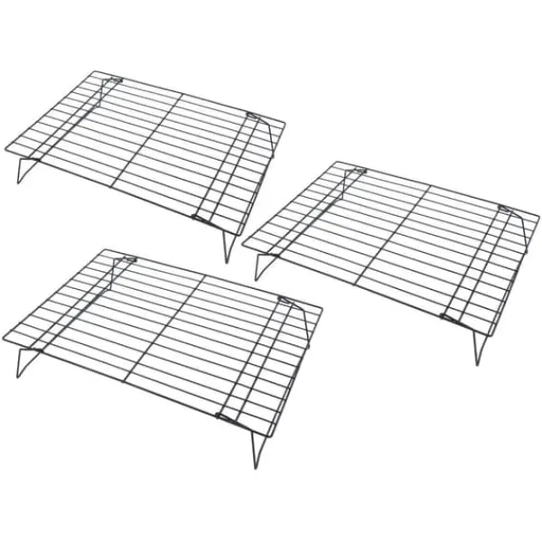 Afkølingsriste>13 tums järnstativ 3 lager non-stick kylställ för matlagning bakning av kaka kex