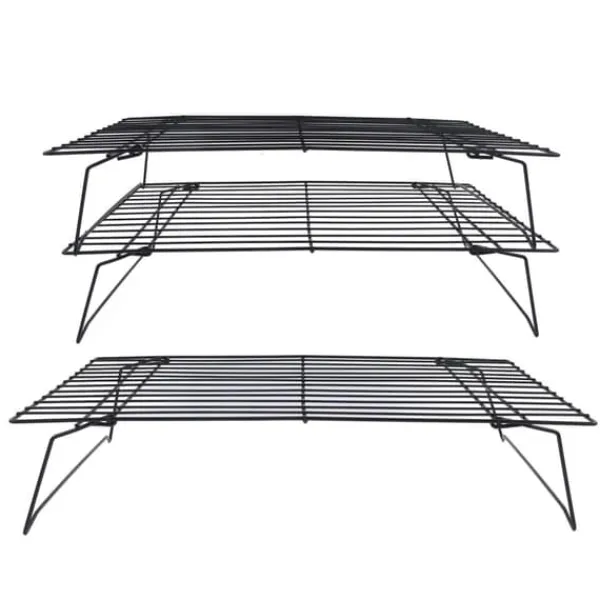 Afkølingsriste>13 tums järnstativ 3 lager non-stick kylställ för matlagning bakning av kaka kex