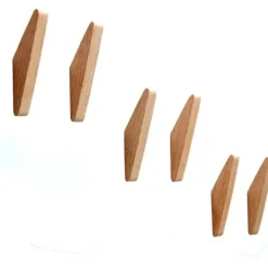 6 vægkroge i træ 14,2*4,4*2,1 cm, minimalistiske egetræskroge, brugt til ophængning af håndklæder til badeværelset. Hot