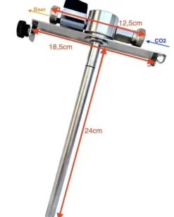 Adapter til øltønde, Adapter til ølfad 5L, høj kvalitet metal med Bierabstellhahn, Stigerør med fitting Best
