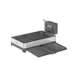 Opvaskestativer & Tørrestativer>Afdrypningsrist med bestikholder sølvgrå - 40 x 21,6 cm