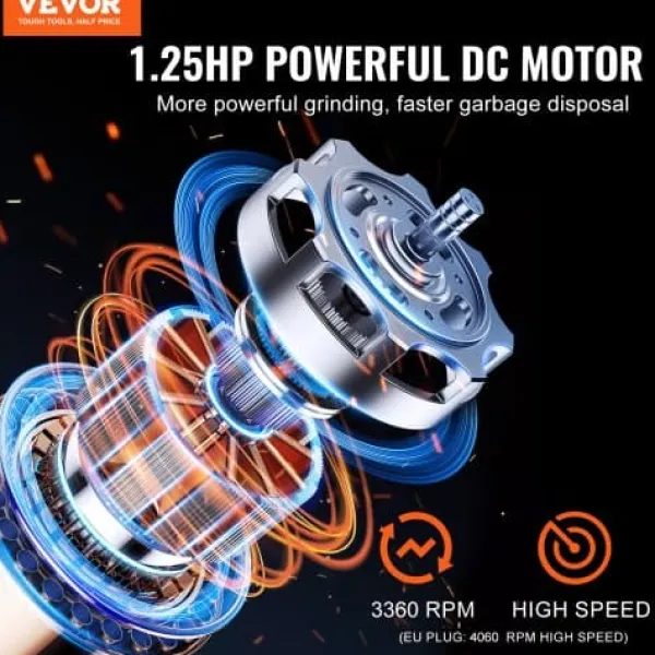 Affaldskværn, 21x21x39 cm, madaffaldsdisposer Sale