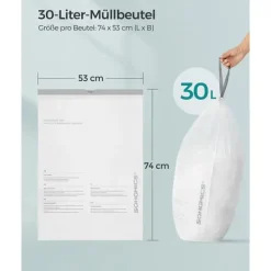 Affaldsposer, 74x53 cm, Hvid Outlet