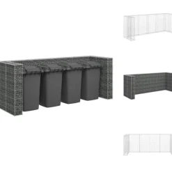 Affaldsspandsskjulere - Living gabionvæg til affaldsspand 320x100x120 cm galvaniseret stål Hot