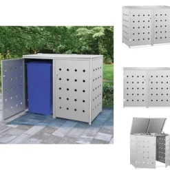 Affaldsspandsskjulere - Living dobbelt skraldespandsskur 240 l rustfrit stål Best