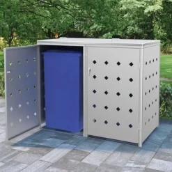 Affaldsspandsskjulere - Living dobbelt skraldespandsskur 240 l rustfrit stål Best