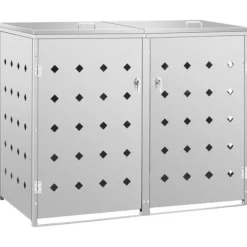 Affaldsspandsskjulere - Living dobbelt skraldespandsskur 240 l rustfrit stål Best