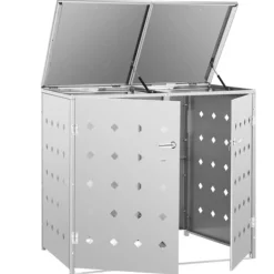 Affaldsspandsskjulere - Living dobbelt skraldespandsskur 240 l rustfrit stål Best