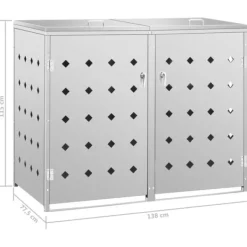 Affaldsspandsskjulere - Living dobbelt skraldespandsskur 240 l rustfrit stål Best