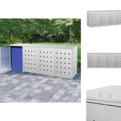 Tilbehør Til Affaldshåndtering>Affaldsspandsskjulere - Living firdobbelt skraldespandsskur 240 l rustfrit stål