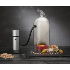 Rygeovne>Aflang glaskuppel til rygning af mad på tallerken med huldiameter. 130 mm - Hendi 199657