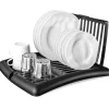 Opvaskestativer & Tørrestativer>Afløbsbakke til service, tallerkener, kopper, bestik, køkkenskab, sort