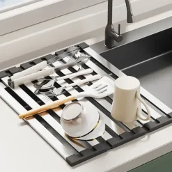 Opvaskestativer & Tørrestativer>Afløbsbræt til vask i rustfrit stål - 41,5 x 32,5 cm