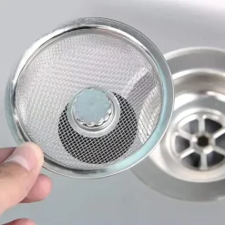 Afløbssi - si med prop og håndtag til vask rustfrit stål Sølv 2-pack Sale