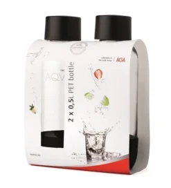 Beholdere Til Mad & Drikkevarer>AGA AQVIA "on-the-go" 0,5L, PET-flaska, 2-pack (Svart)