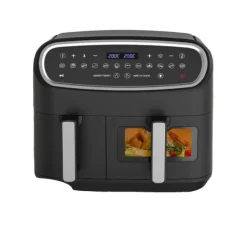 Fritøse>Air Fryer, 10L Kapacitet, Dobbelt Zone Drift,sort, EU