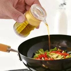 Akryl Transparent og Guld Olieflaske Flydende Krydderikande Sojasauce Eddikekande Køkken (M) Discount