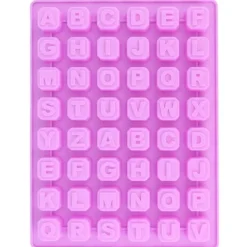 Udstikkere>Alfabet Silikoneformbakke til Chokolade, Slik, Småkager og Isterninger