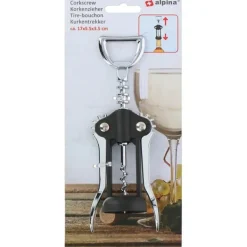 Proptrækker>Alpina - Corkscrew / stainless steel wine opener 17 cm (black / silver)