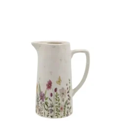 Chic Antique Kaffe- & Tekander>Avignon Kanna med blomstermotiv H25,5/Ø20,5 cm creme