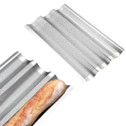 Bagning>Bageplade til baguette, i rustfrit stål