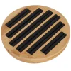 Bambus runde ringe holder bakke viser plade smykker organizer display til butik butik
