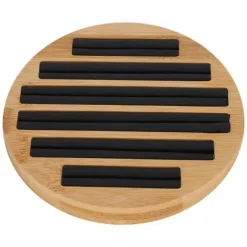 Bambus runde ringe holder bakke viser plade smykker organizer display til butik butik