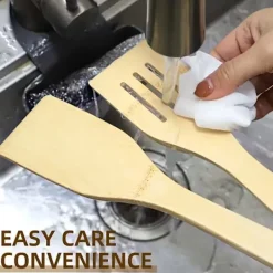 Bambusredskaber i sæt med 6 - Bambus træskeer New