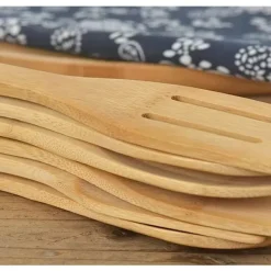 Bambusredskaber i sæt med 6 - Bambus træskeer New