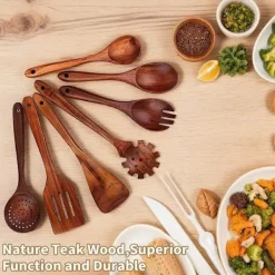 Bambusredskaber i sæt med 6 - Bambus træskeer Clearance