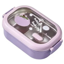 Beholdere Til Mad & Drikkevarer>Bento Madkasse Bærbar Sikker Lækagesikker Opdelt Termisk Madkasse i rustfrit stål til studerende Skolekontor Lilla
