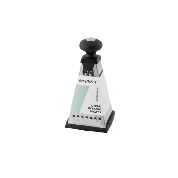 Mandolin- & Rivejern>BergHOFF 4-sidig Pyramidrivjrn - Rostfritt stl med mjukt handtag och gummibas fr zestning och skivning
