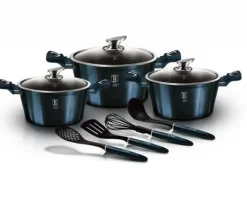 Køkkenudstyrssæt>BERLINGER HAUS BH-6164 AKVAMARI GRANITGRYDER SÆT 17 ELEMENTER.